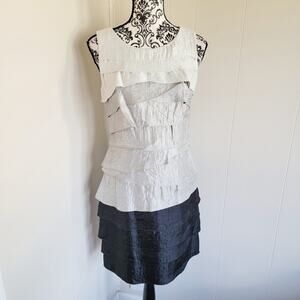 London Times Layered Fabric Sheath Dress